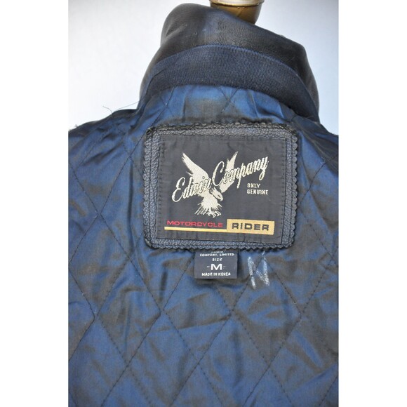 Vintage Black Leather Motorcycle Jacket - Biker Mens - Edwin Company M - Picture 10 of 10